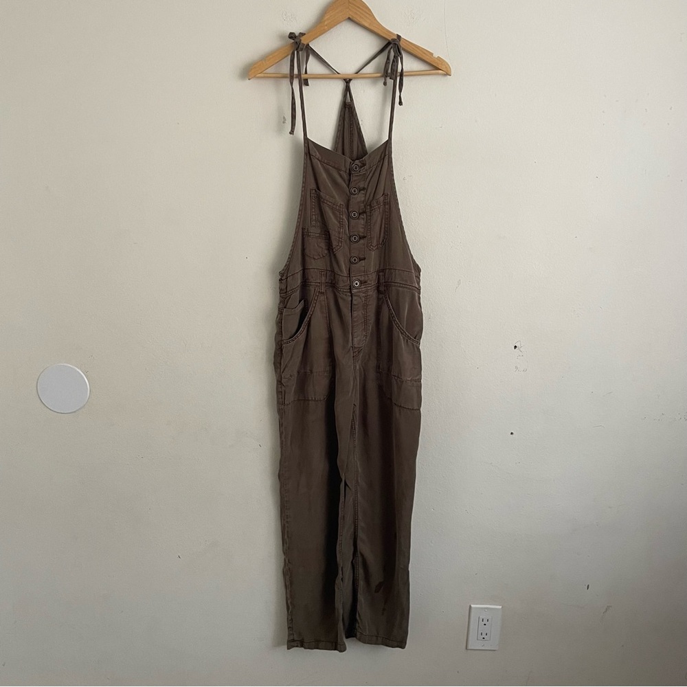 Pilcro The Painter Olive Green Utility Button Front Overalls Size 27 Soft Cozy - Picture 3 of 11